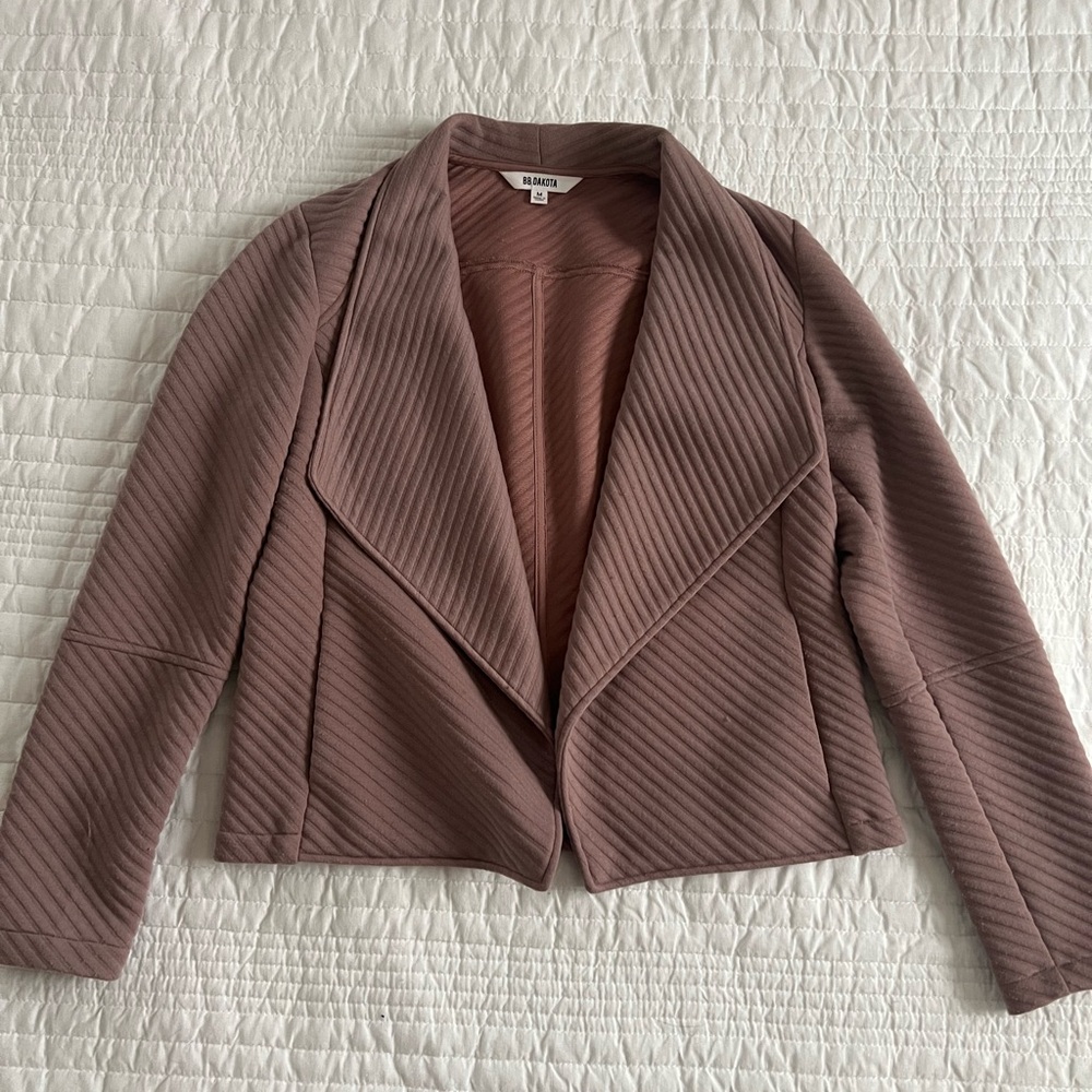 BB Dakota Dusty Rose Ribbed Moto Jacket
